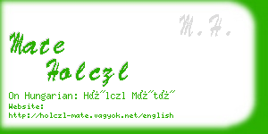 mate holczl business card